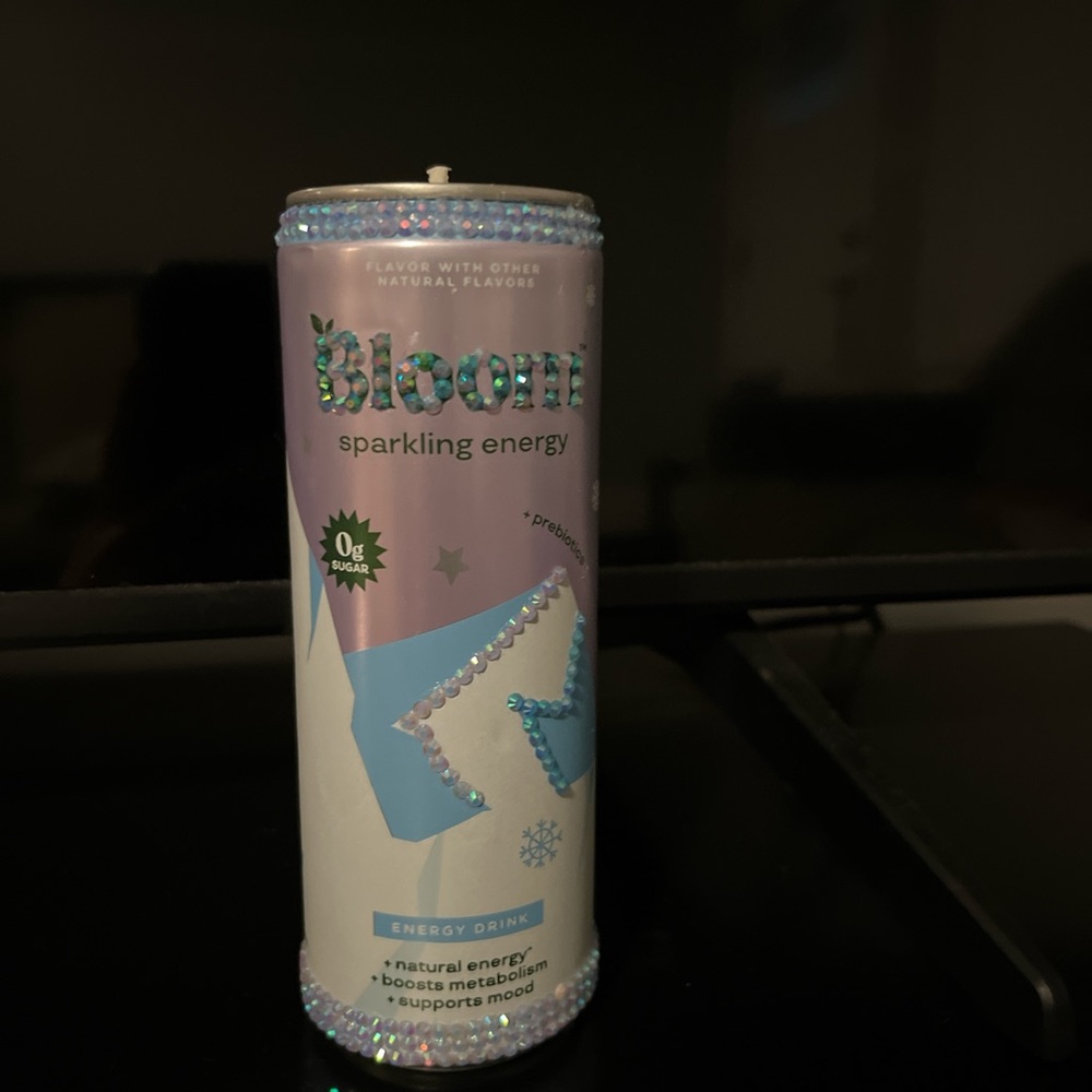 Bloom Sparkling Energy Drink candle bedazzled perfect for room decor !!